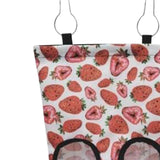 Maxbell Rabbit Feeder Hanging Hay Bags Feeder Bag Hanging Pouch for Backyard Outside S strawberry