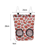 Maxbell Rabbit Feeder Hanging Hay Bags Feeder Bag Hanging Pouch for Backyard Outside S strawberry