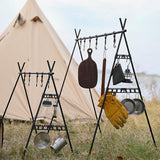Maxbell Camping Hanging Hook Triangle Storage Rack Shelf Hook for Backyard Barbecue S