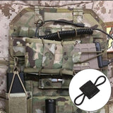 Maxbell Outdoor Gear Holder Clip Multifunctional Elastic Ribbon Buckle for Vest Black