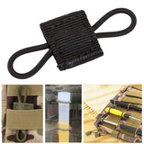 Maxbell Outdoor Gear Holder Clip Multifunctional Elastic Ribbon Buckle for Vest Black