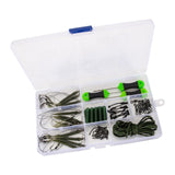 Maxbell 62Pcs Carp Fishing Accessories Sleeves Rig Tube Quick Change Swivels