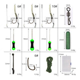 Maxbell 62Pcs Carp Fishing Accessories Sleeves Rig Tube Quick Change Swivels