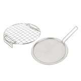 Maxbell Barbecue Grill Cooking Rack Round Campfire Grill for Fishing Hiking Home