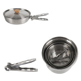 Maxbell 5x Stainless Steel Cooking Pot Kit Camping Pan Picnic Backpacking Outdoor