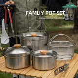 Maxbell 5x Stainless Steel Cooking Pot Kit Camping Pan Picnic Backpacking Outdoor