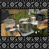 Maxbell 5x Stainless Steel Cooking Pot Kit Camping Pan Picnic Backpacking Outdoor