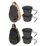 Maxbell Stainless Steel Bowl Picnic Cookware with Storage Bag for Beach BBQ Hiking Khaki