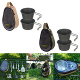 Maxbell Stainless Steel Bowl Picnic Cookware with Storage Bag for Beach BBQ Hiking Khaki