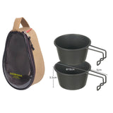 Maxbell Stainless Steel Bowl Picnic Cookware with Storage Bag for Beach BBQ Hiking Khaki