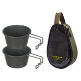 Maxbell Stainless Steel Bowl Picnic Cookware with Storage Bag for Beach BBQ Hiking Green