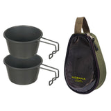 Maxbell Stainless Steel Bowl Picnic Cookware with Storage Bag for Beach BBQ Hiking Green