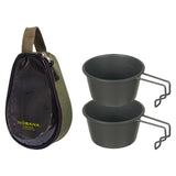 Maxbell Stainless Steel Bowl Picnic Cookware with Storage Bag for Beach BBQ Hiking Green