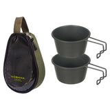 Maxbell Stainless Steel Bowl Picnic Cookware with Storage Bag for Beach BBQ Hiking Green