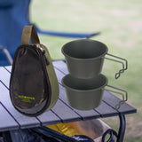 Maxbell Stainless Steel Bowl Picnic Cookware with Storage Bag for Beach BBQ Hiking Green