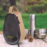 Maxbell Camping Bowl Storage Bag Container Reusable Carrier for BBQ Travel Hiking Khaki large