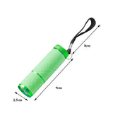 Maxbell Portable Handheld flashlights 9 LED Aluminum Diameter 2.5cm Length 9cm Green