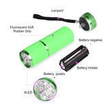 Maxbell Portable Handheld flashlights 9 LED Aluminum Diameter 2.5cm Length 9cm Green