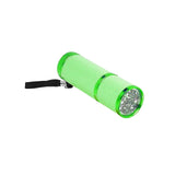 Maxbell Portable Handheld flashlights 9 LED Aluminum Diameter 2.5cm Length 9cm Green