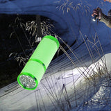 Maxbell Portable Handheld flashlights 9 LED Aluminum Diameter 2.5cm Length 9cm Green