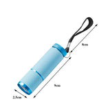Maxbell Portable Handheld flashlights 9 LED Aluminum Diameter 2.5cm Length 9cm Blue