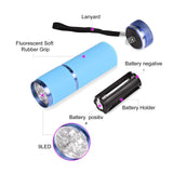 Maxbell Portable Handheld flashlights 9 LED Aluminum Diameter 2.5cm Length 9cm Blue