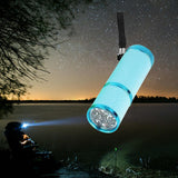 Maxbell Portable Handheld flashlights 9 LED Aluminum Diameter 2.5cm Length 9cm Blue