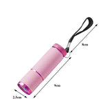 Maxbell Portable Handheld flashlights 9 LED Aluminum Diameter 2.5cm Length 9cm Pink