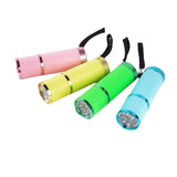 Maxbell Portable Handheld flashlights 9 LED Aluminum Diameter 2.5cm Length 9cm Pink