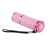 Maxbell Portable Handheld flashlights 9 LED Aluminum Diameter 2.5cm Length 9cm Pink