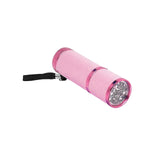 Maxbell Portable Handheld flashlights 9 LED Aluminum Diameter 2.5cm Length 9cm Pink