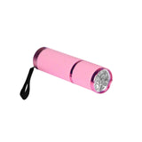 Maxbell Portable Handheld flashlights 9 LED Aluminum Diameter 2.5cm Length 9cm Pink