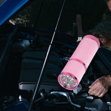 Maxbell Portable Handheld flashlights 9 LED Aluminum Diameter 2.5cm Length 9cm Pink