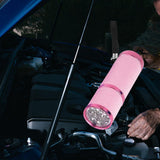 Maxbell Portable Handheld flashlights 9 LED Aluminum Diameter 2.5cm Length 9cm Pink