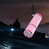 Maxbell Portable Handheld flashlights 9 LED Aluminum Diameter 2.5cm Length 9cm Pink