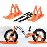 Maxbell Winter Snow Sled Bike Ski Sledge Sledding Skiing Sleigh Sports Toboggan Orange