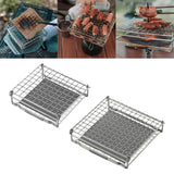 Maxbell Folding Campfire Grill Toast Grilling Topper for Cooking Backpacking Fishing 13cm x 13.5cm x 4cm