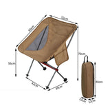 Maxbell Ultralight Folding Camping Chair Heavy Duty Packable High Back for Hiking Khaki