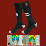 Maxbell Heated Socks Long Stockings Breathable Cold Weather Unisex Winter Warm Socks Grey