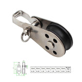 Maxbell Marine Pulley Block Swivel Nylon Accessories Hardware Rope Hanging Lifting 5.9cmx2.5cm