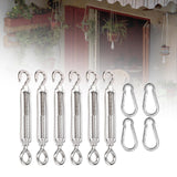 Maxbell Shade Sail Hardware Kit Turnbuckle Hook and Eye for Cable Wire Rope Tension