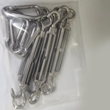Maxbell Shade Sail Hardware Kit Turnbuckle Hook and Eye for Cable Wire Rope Tension