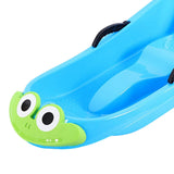 Maxbell Snow Sled Wear Resistant Non Slip Board Sledge for Skating Skiing Winter Blue Frog