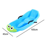 Maxbell Snow Sled Wear Resistant Non Slip Board Sledge for Skating Skiing Winter Blue Frog
