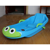 Maxbell Snow Sled Wear Resistant Non Slip Board Sledge for Skating Skiing Winter Blue Frog