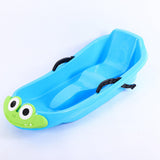 Maxbell Snow Sled Wear Resistant Non Slip Board Sledge for Skating Skiing Winter Blue Frog
