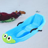 Maxbell Snow Sled Wear Resistant Non Slip Board Sledge for Skating Skiing Winter Blue Frog