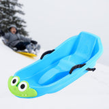 Maxbell Snow Sled Wear Resistant Non Slip Board Sledge for Skating Skiing Winter Blue Frog
