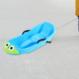 Maxbell Snow Sled Wear Resistant Non Slip Board Sledge for Skating Skiing Winter Blue Frog