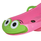Maxbell Snow Sled Wear Resistant Non Slip Board Sledge for Skating Skiing Winter Frog Pink